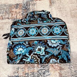 Vera Bradley Blue and Brown Floral Hanging Cosmetic Bag